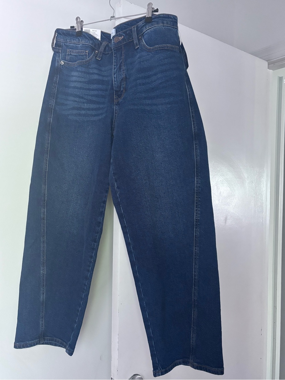 crown & ivy Straight Leg Jeans in Dark Blue Wash